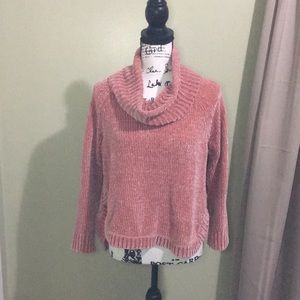 Jones New York Pink Cowl neck sweater size medium